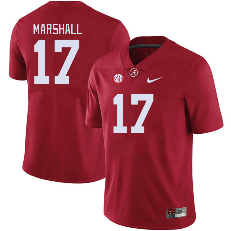 Men #17 Trezmen Marshall Alabama Crimson Tide College Footabll Jerseys Stitched-Crimson